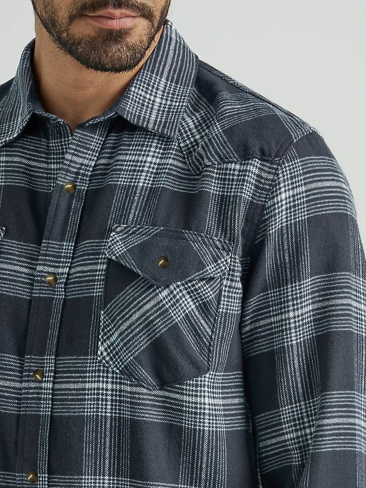 MEN'S BRUSHED FLANNEL SHIRT IN BURNT HENNA ORANGE