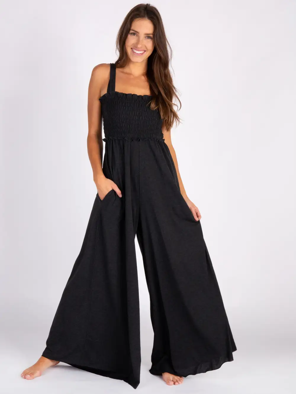 Harper Knit Jumpsuit - Charcoal