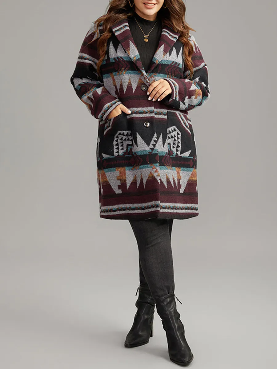 Women's printed jacket with geometric pattern