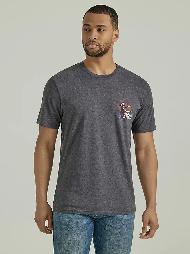 WRANGLER® GEORGE STRAIT™ BACK GRAPHIC T-SHIRT IN CHARCOAL HEATHER