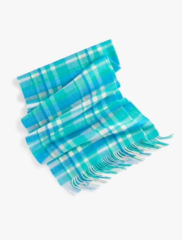 Cashmere Waterweave Scarf - Cool Turquoise