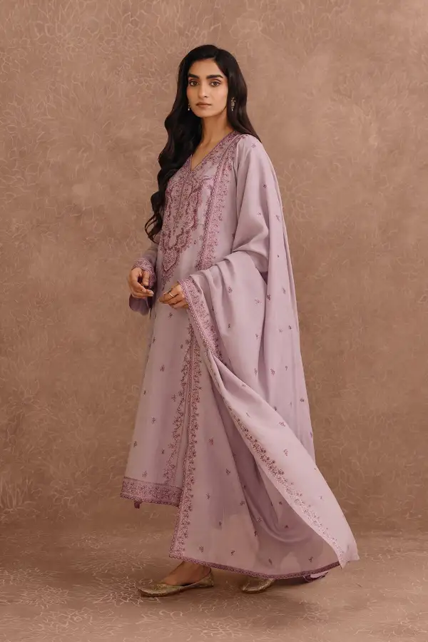 4 Pcs Embroidered Kara Cotton Suit