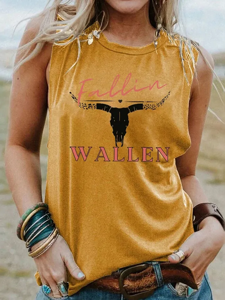 Wallen Print Sleeveless Tank Top