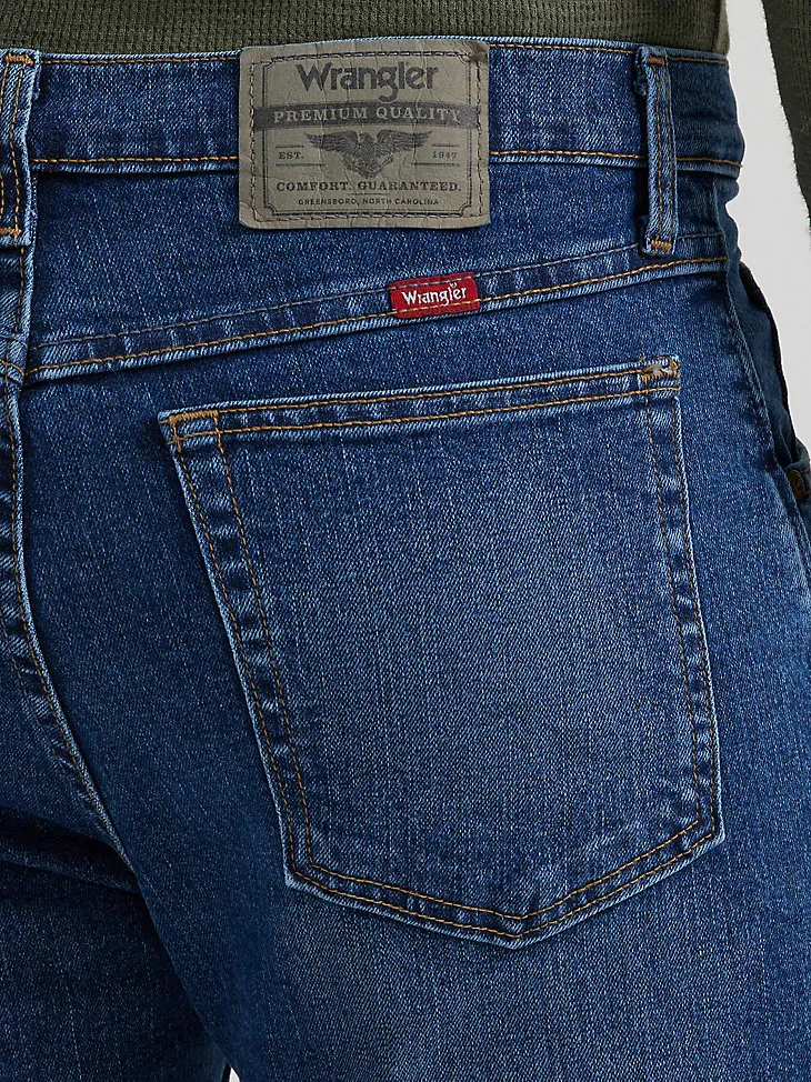 WRANGLER® FIVE STAR PREMIUM DENIM FLEX FOR COMFORT REGULAR FIT JEAN IN DARK STONEWASH