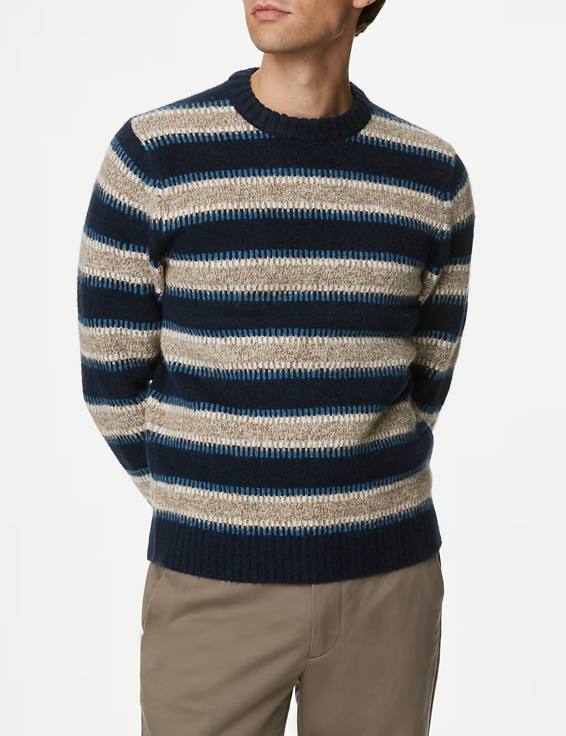 Casual Striped Crew Neck Jumper