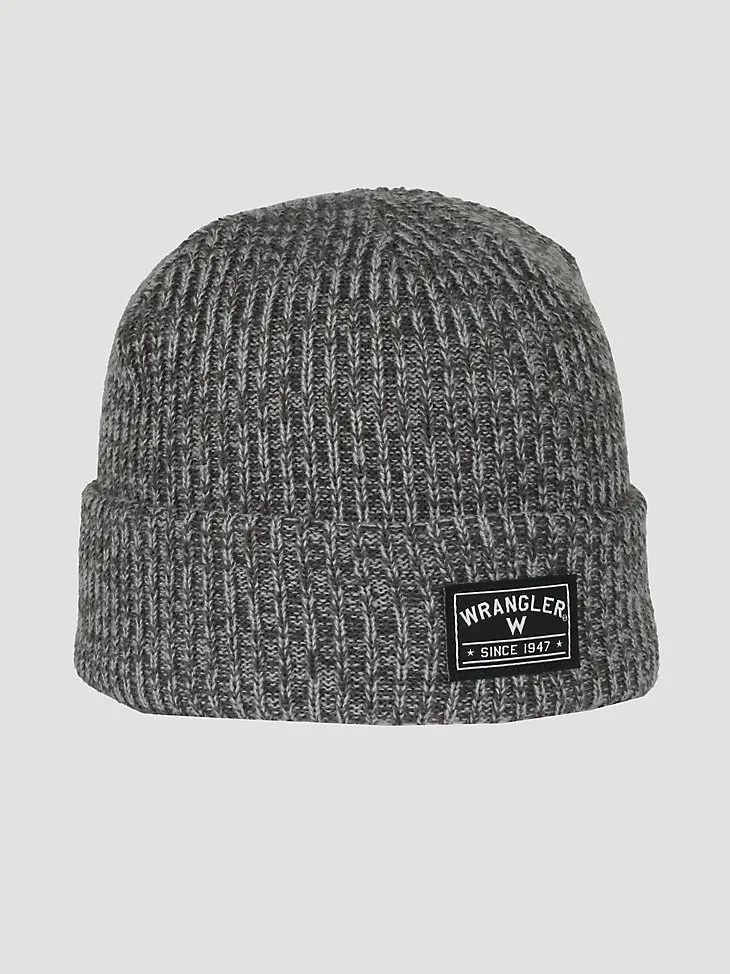 WRANGLER® LOGO BEANIE IN CHARCOAL HEATHER