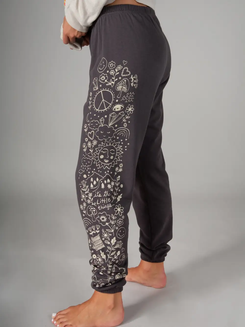 Quinn Graphic Knit Jogger - Charcoal Doodle