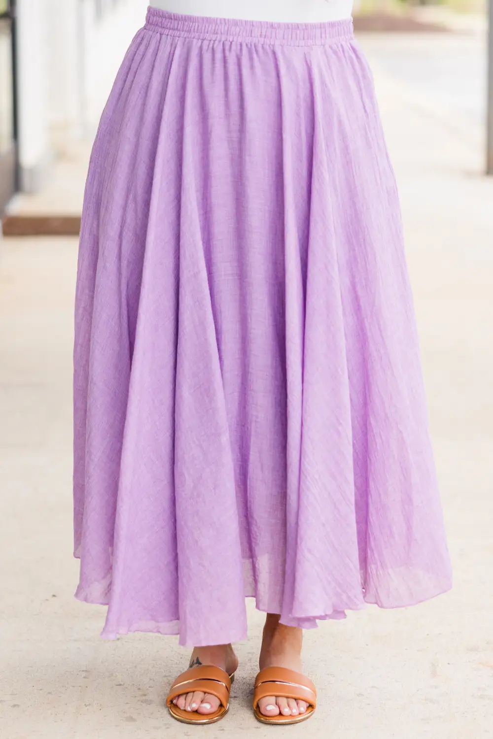 Flirty and Flowy Midi Skirt, Lavender