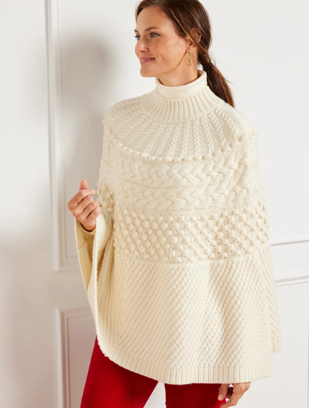 Cable Knit Poncho