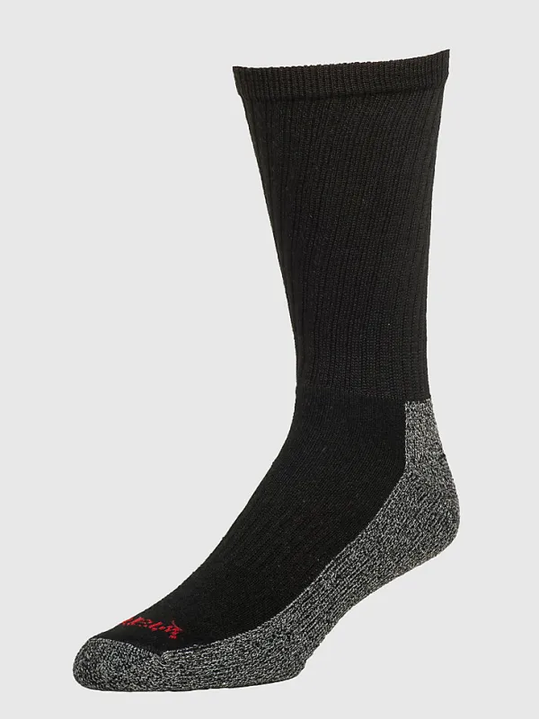 MEN'S WRANGLER CUSHIONED CREW SOCKS (6-PACK) IN BLACK