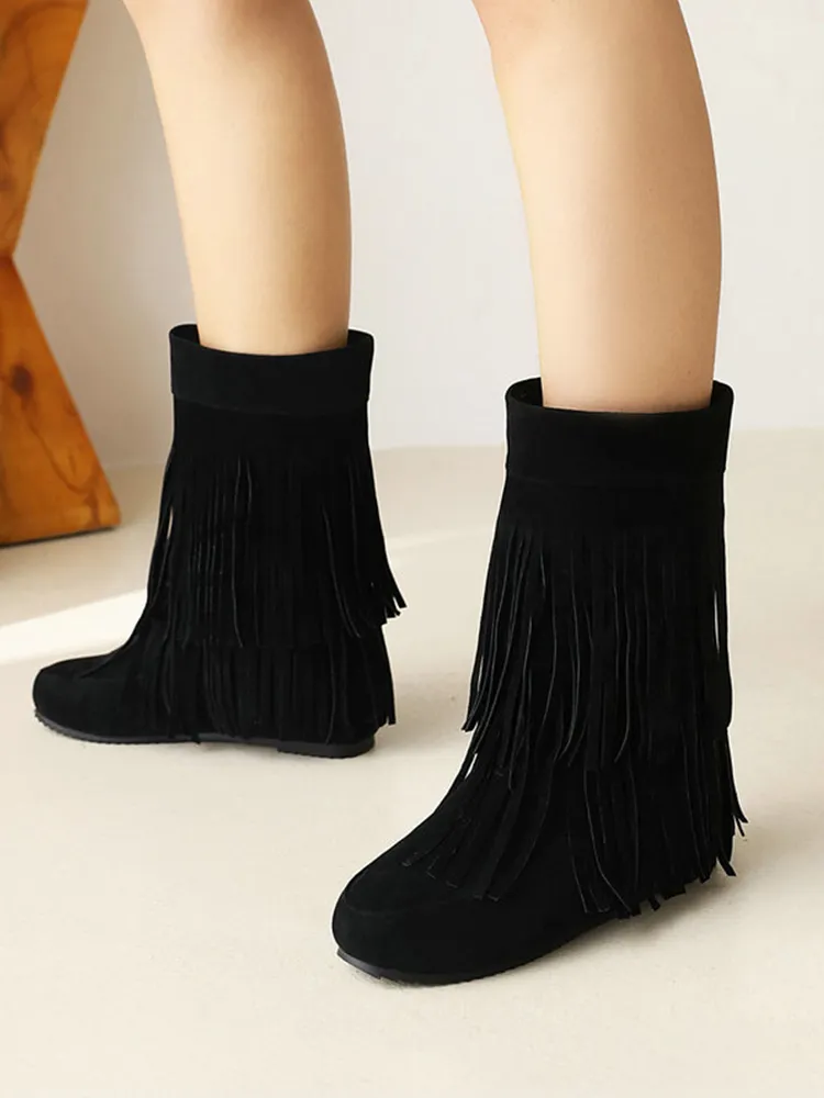 Western Retro All Match Tassel Boots