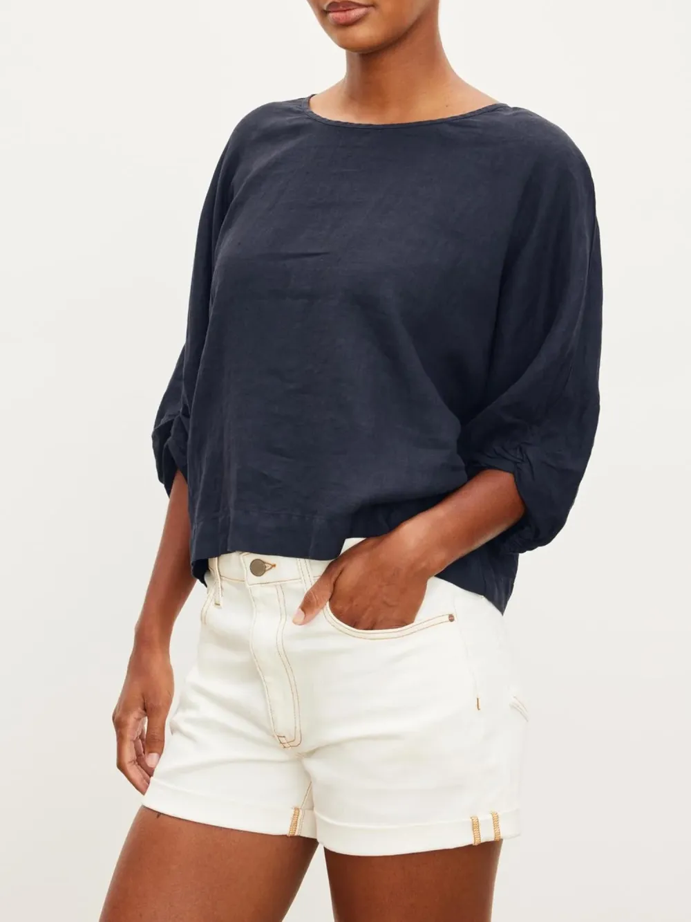 Cass Linen Crew Neck Top