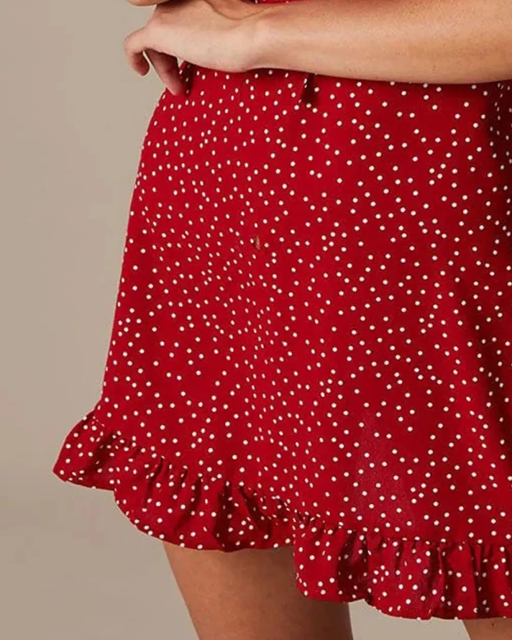 Red Polka Dot Chest Tie Dress