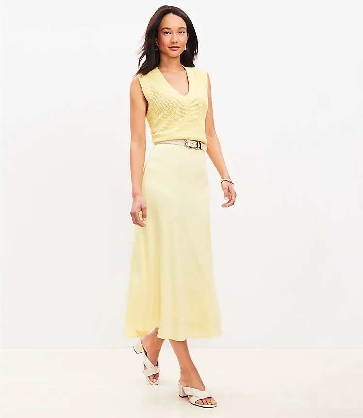 Satin Bias Midi Skirt