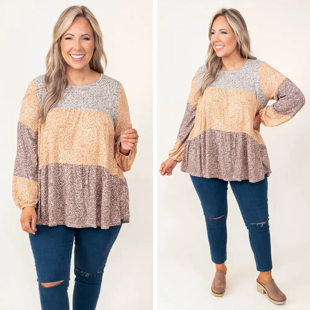 Nostalgic Heart Top, Mustard-Mocha