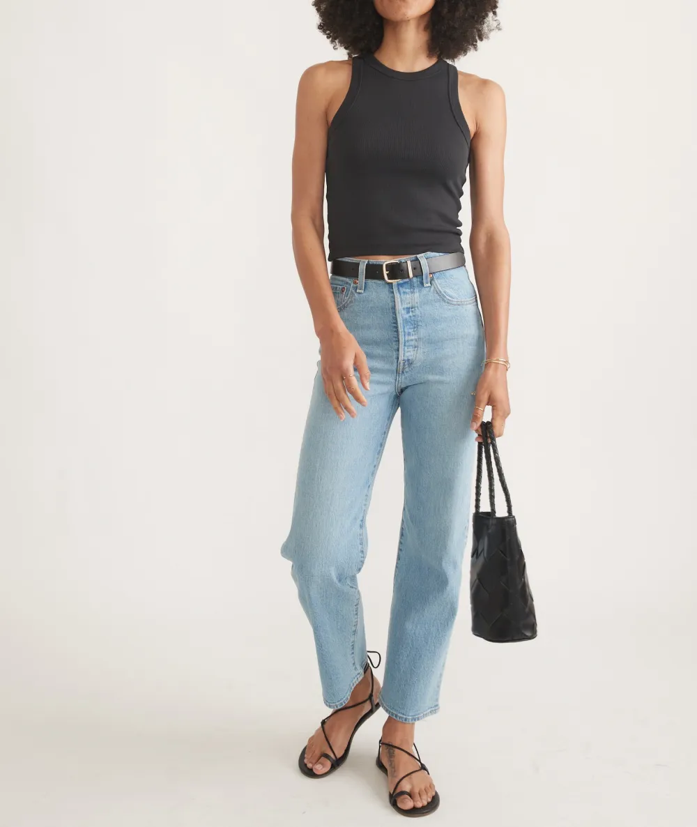 Lexi Rib Sun In High Neck Crop Tank