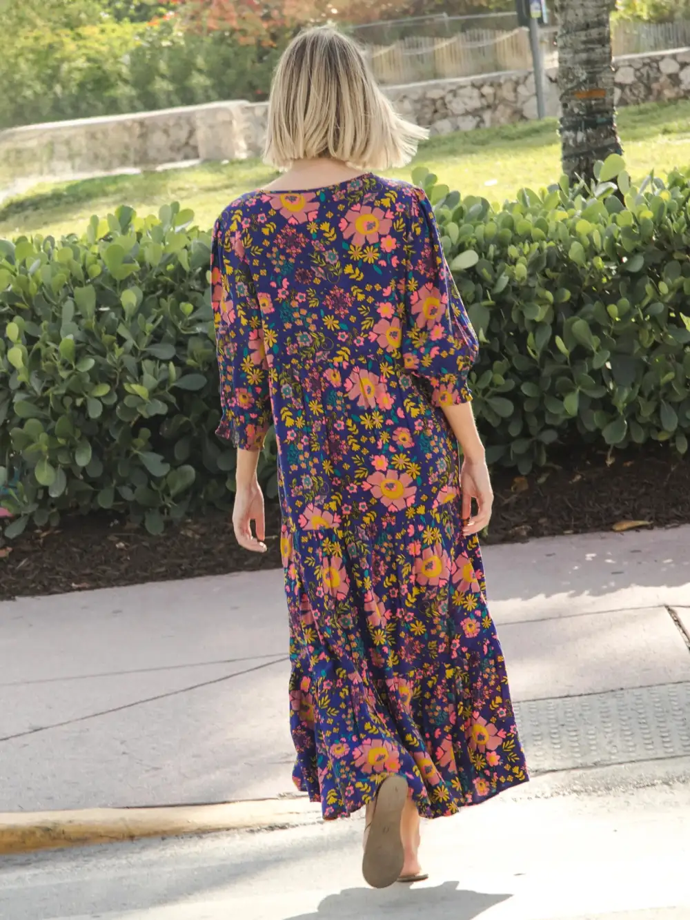 Nova Maxi Dress - Bright Blue Pink Floral