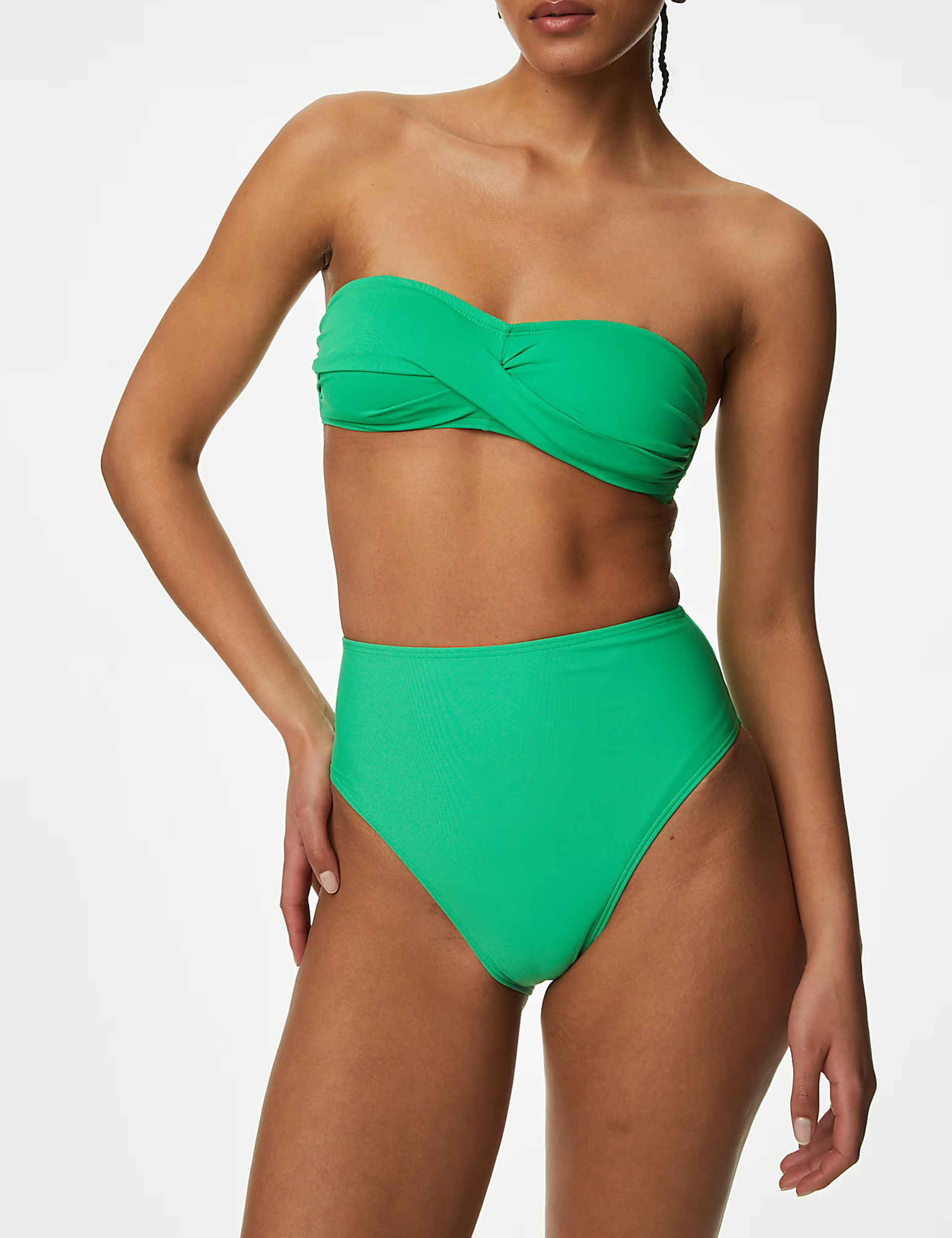 Padded Twist Front Bandeau Bikini Top