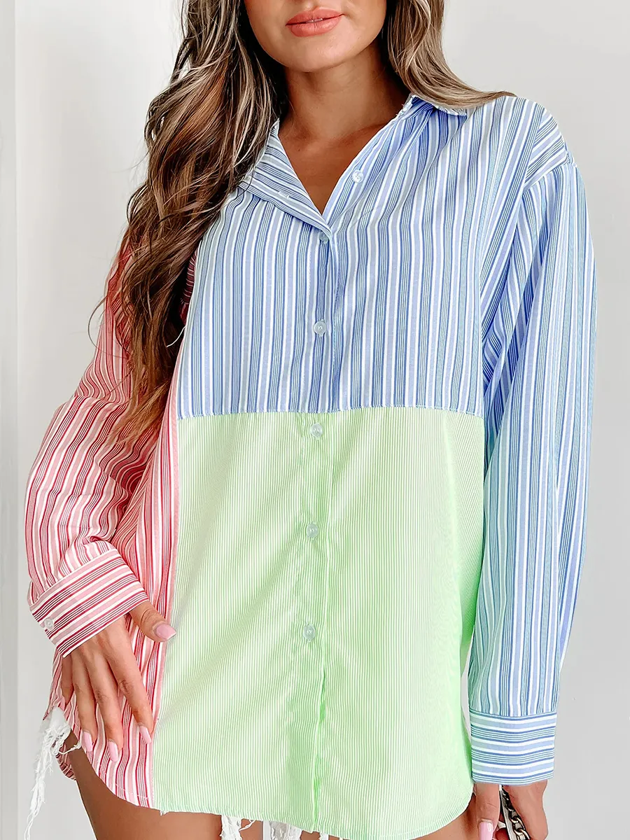 Striped patchwork shirt