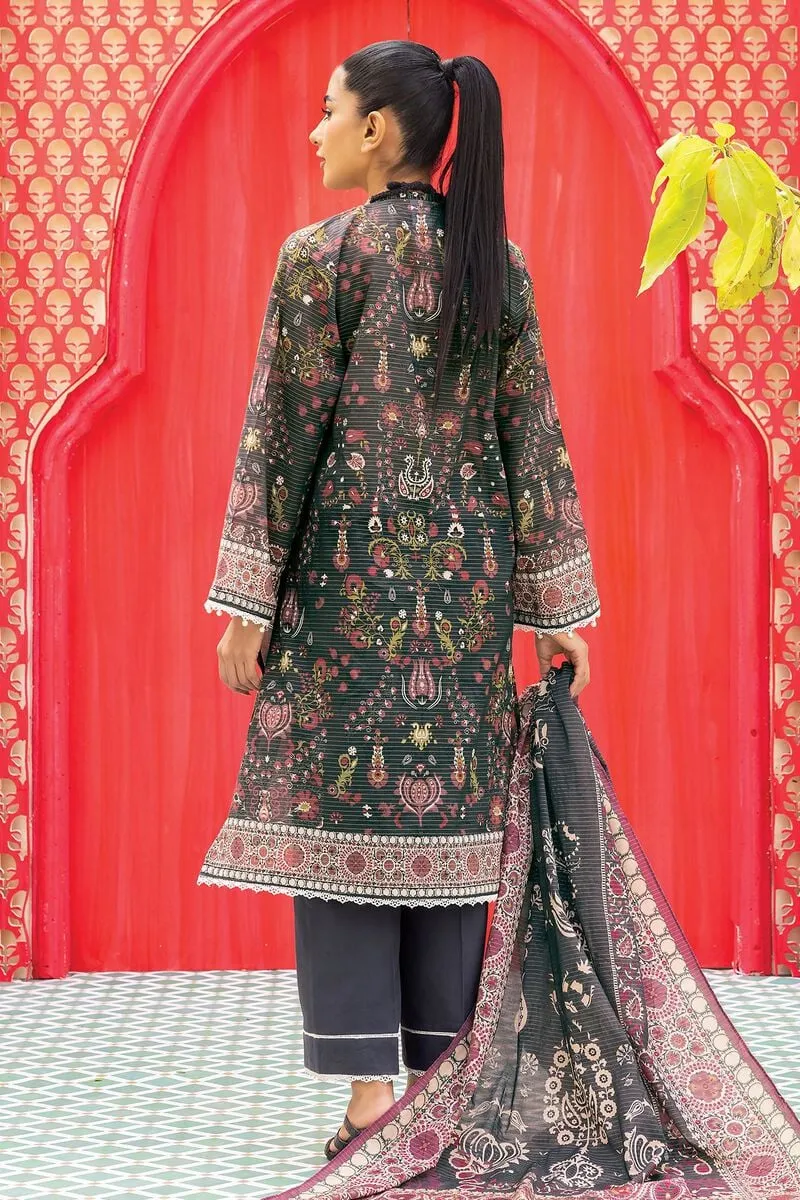 3 Piece Kurta Embroidered | Dupatta& Bottom & Tops | Color Dark gray