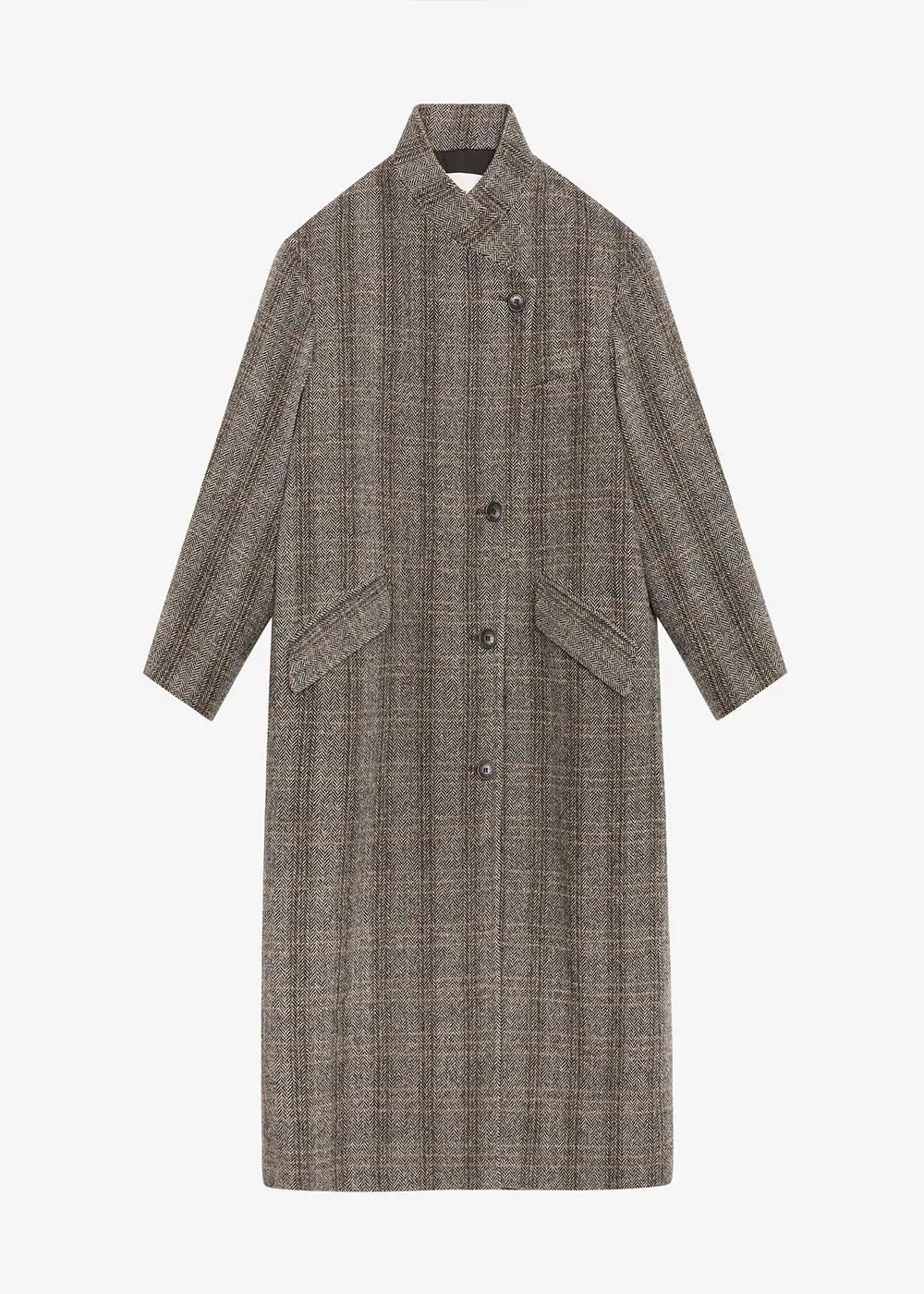 Checkered Print Sabine Long Coat