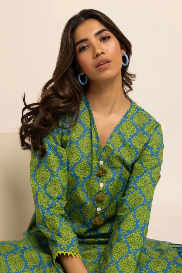 2 Piece | Kurta & Pants | Color Green