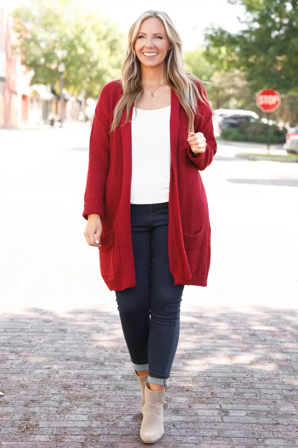 Hey Queen Cardigan, Burgundy