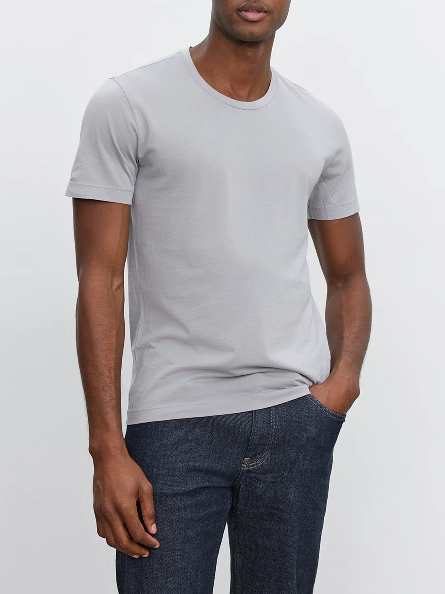 Men'S Solid Round Neck Cotton T-Shirt