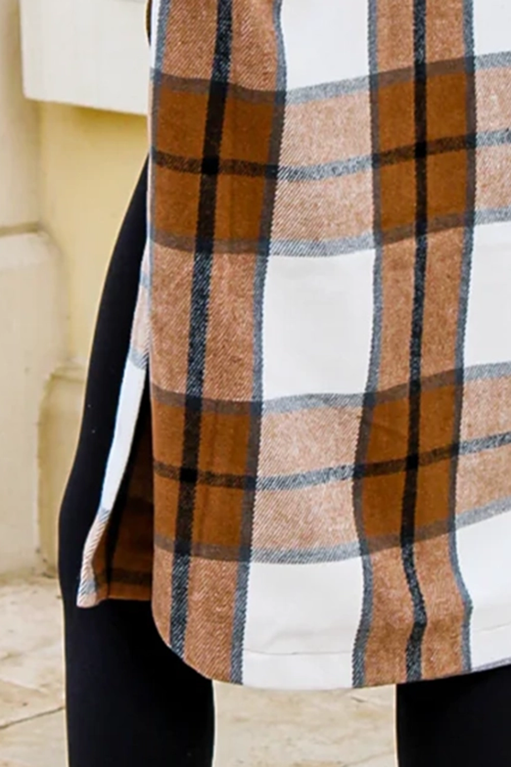 Long plaid coat