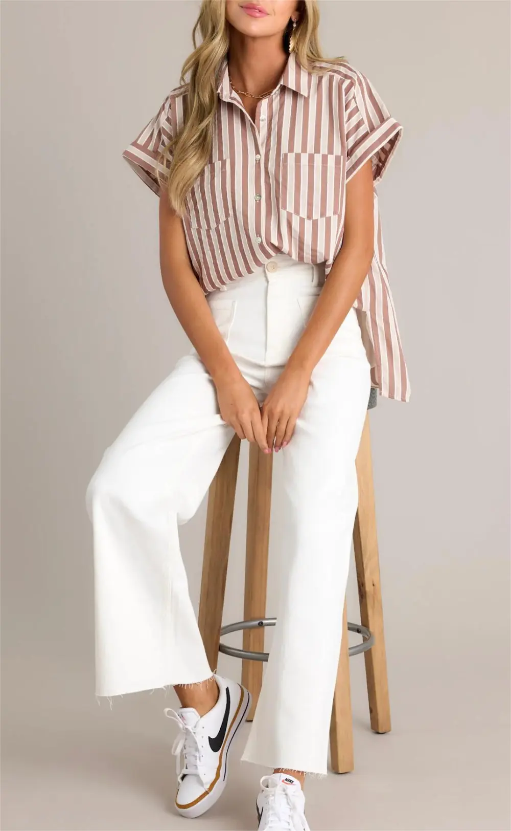 CLASSIC CHARM IVORY WIDE LEG JEANS