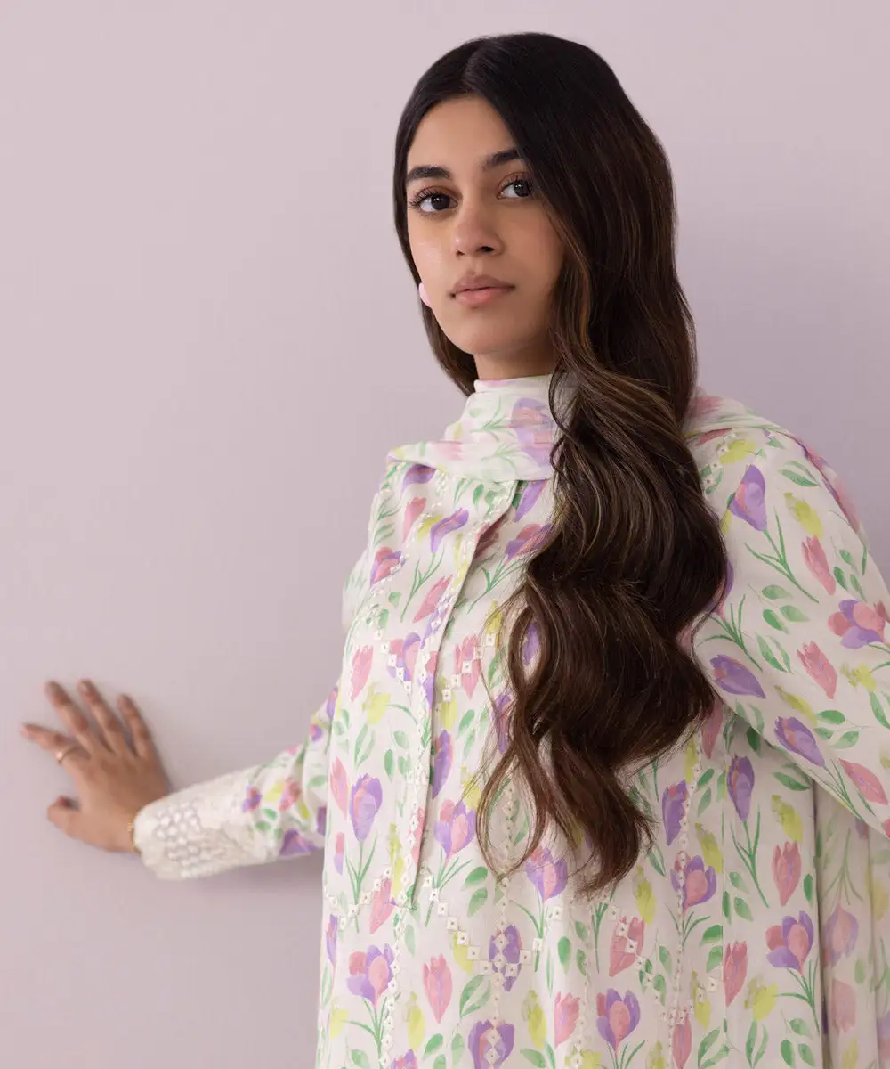 Embroidered Cotton Satin Shirt