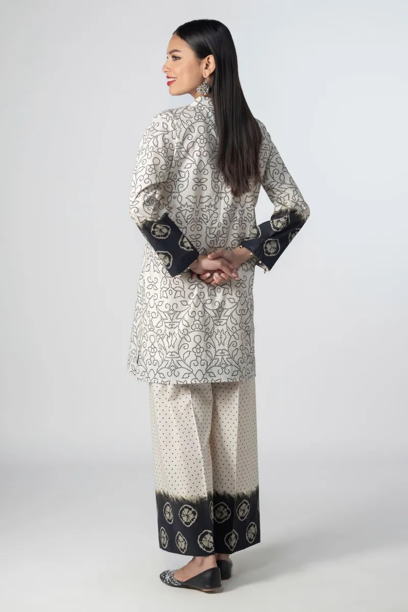 2 Piece Kurta | Embroidered & Pants DKhaki