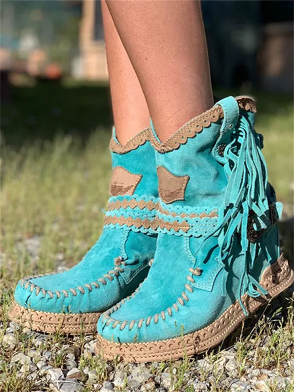 Vintage Tassels Soft Cozy Ankle Boots