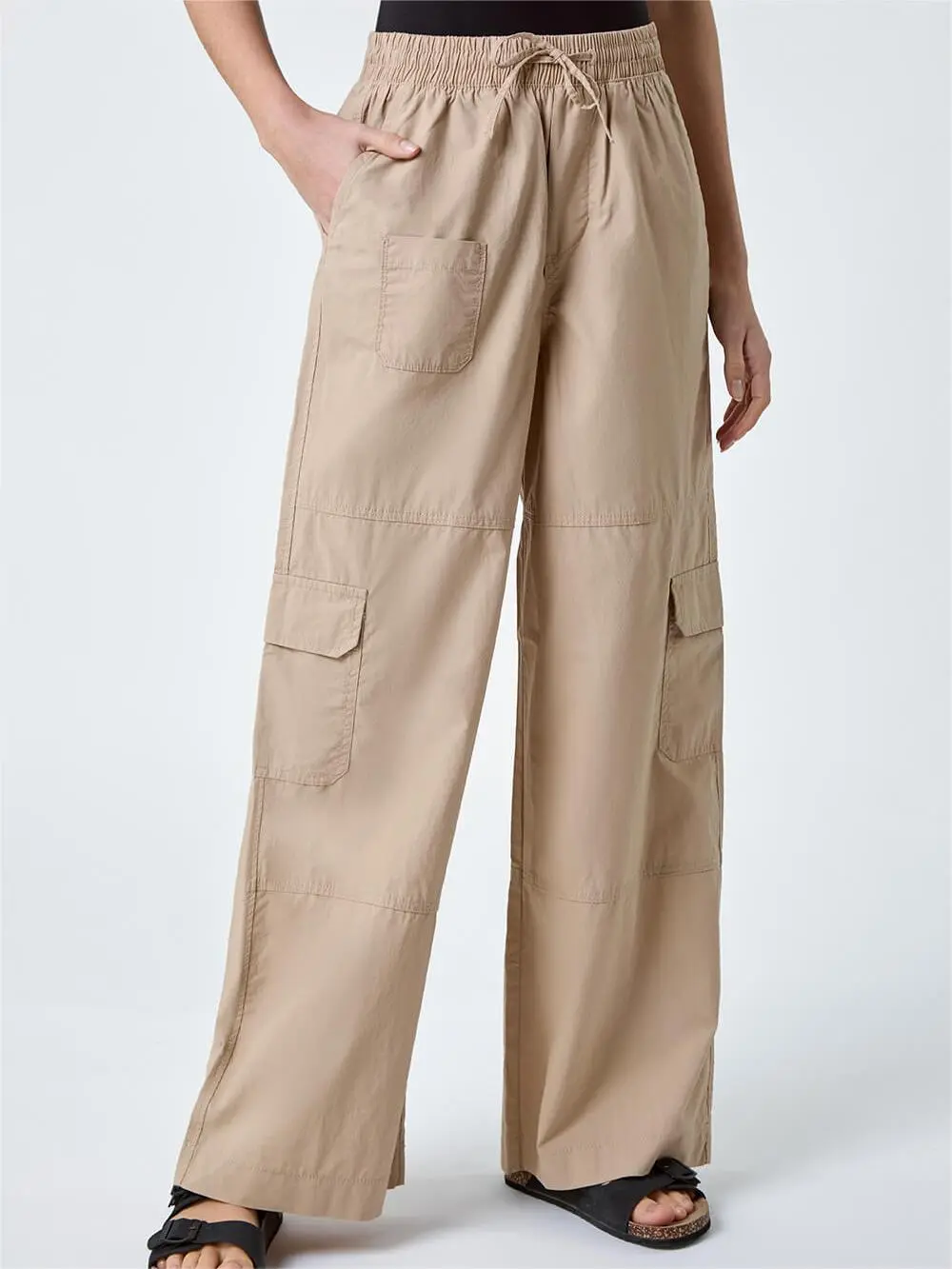 Khaki Tie-Pocket Pants