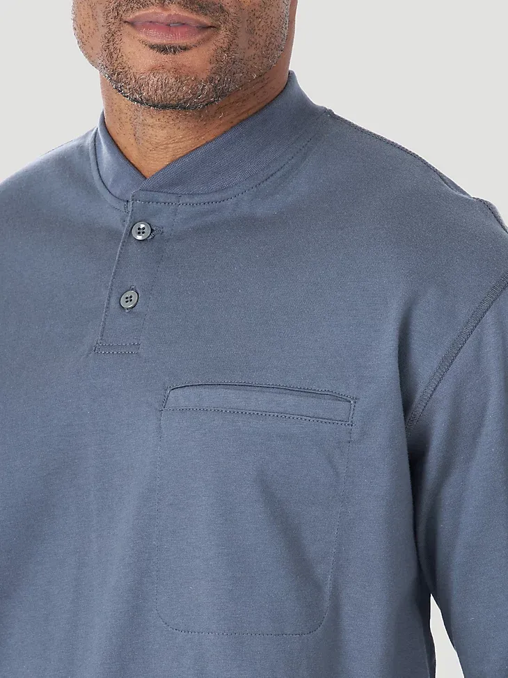 WRANGLER® RIGGS WORKWEAR® FR FLAME RESISTANT LONG SLEEVE LIGHTWEIGHT HENLEY IN CASTLE ROCK