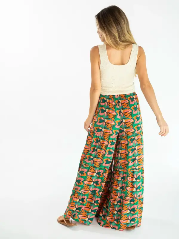 Patti Palazzo Pant - Tropical Floral