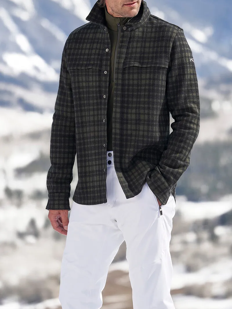 Men's Casual Oversized Plaid Coat Jacket