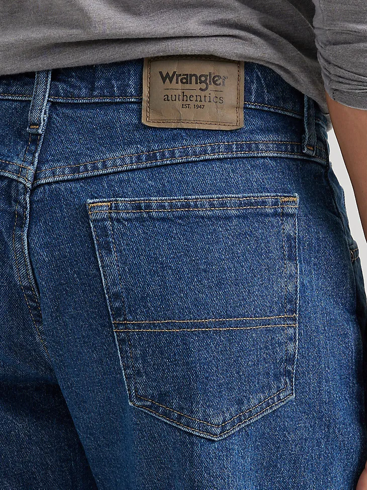 MEN'S WRANGLER AUTHENTICS® RELAXED FIT FLEX JEAN IN DARK STONEWASH