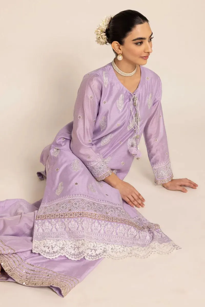 2 Piece | Kurta & Pants | Color Purple