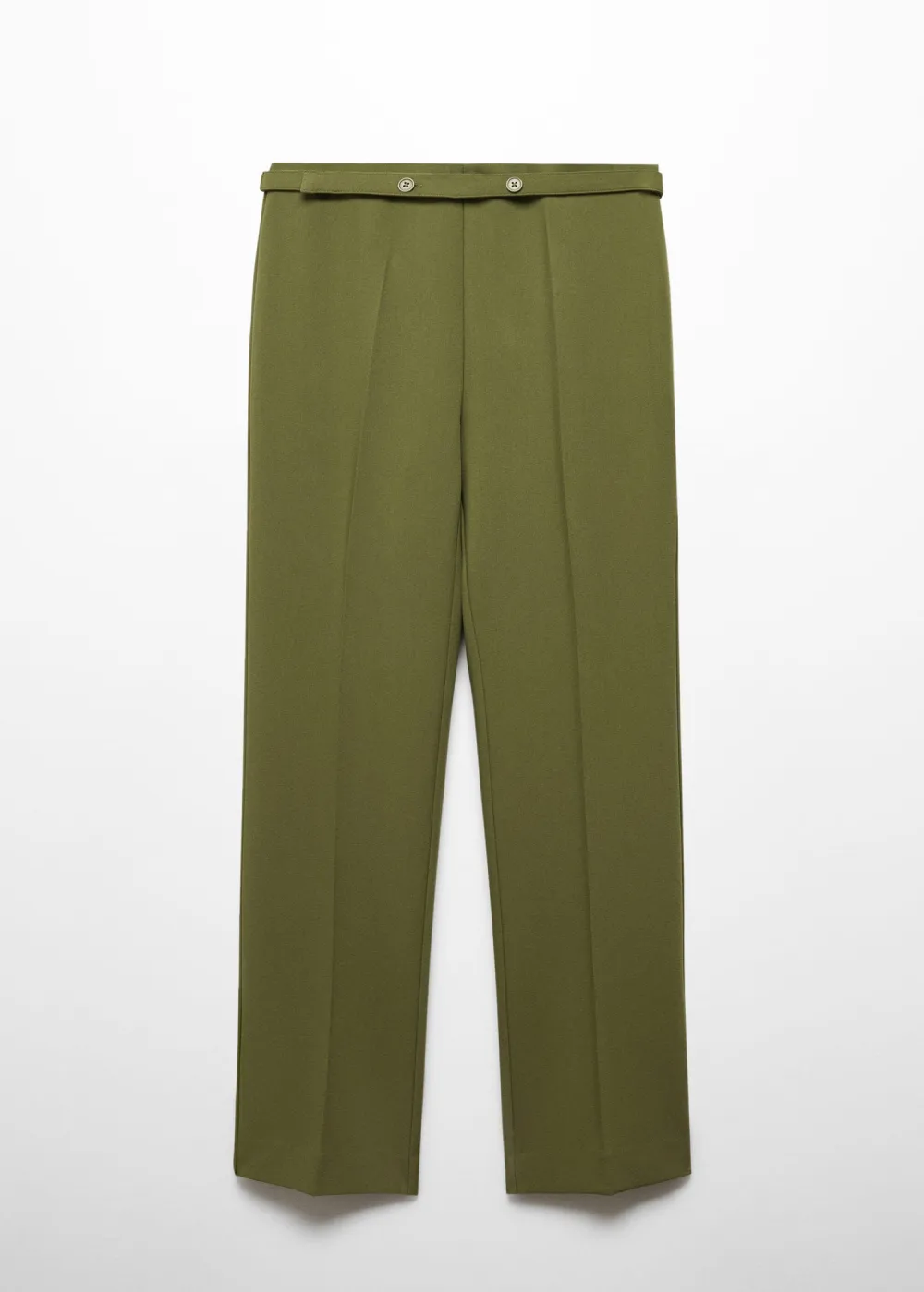 Belt straight-fit pants