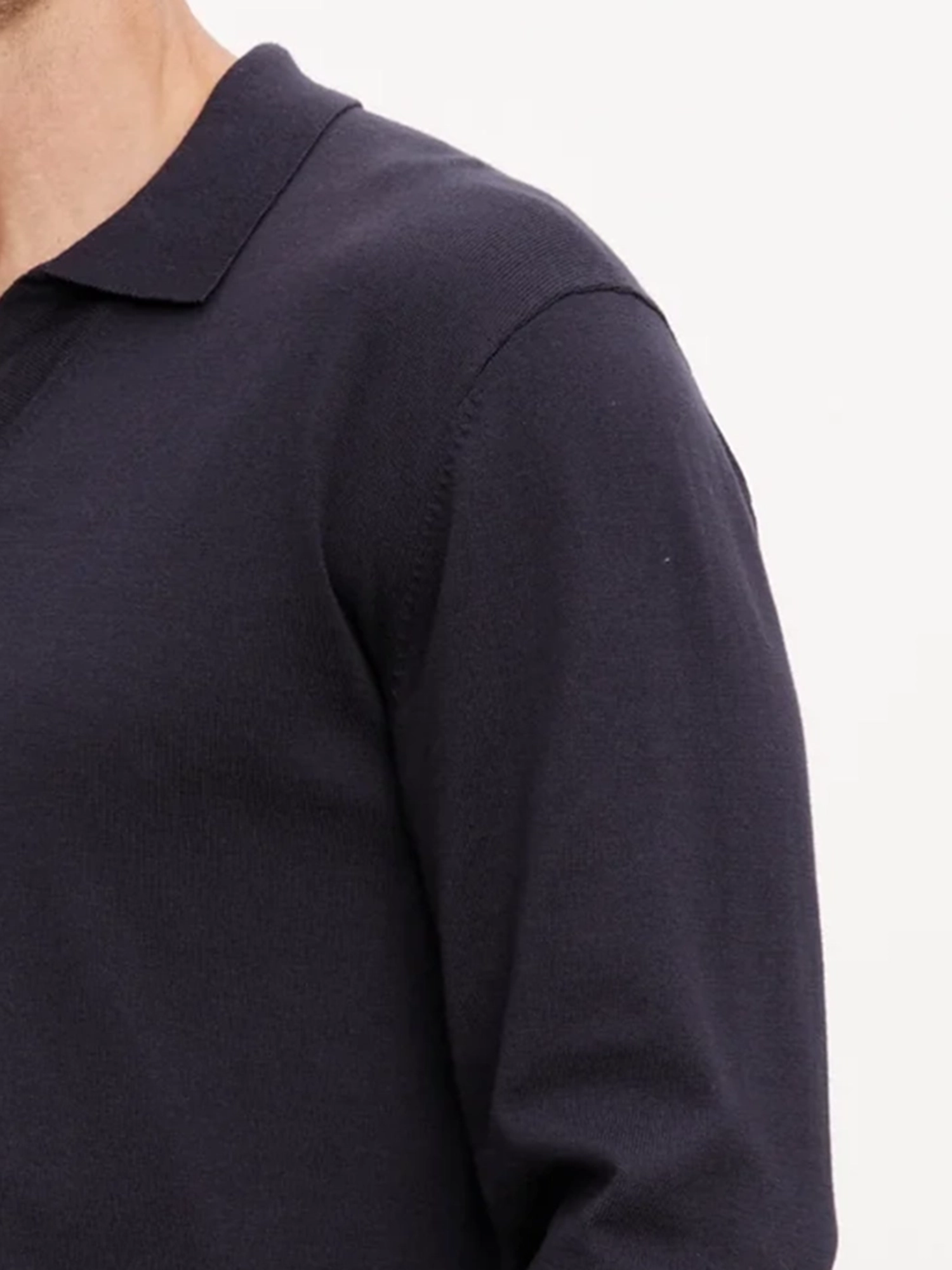 Lapel Neck Long Sleeve Polo Shirt