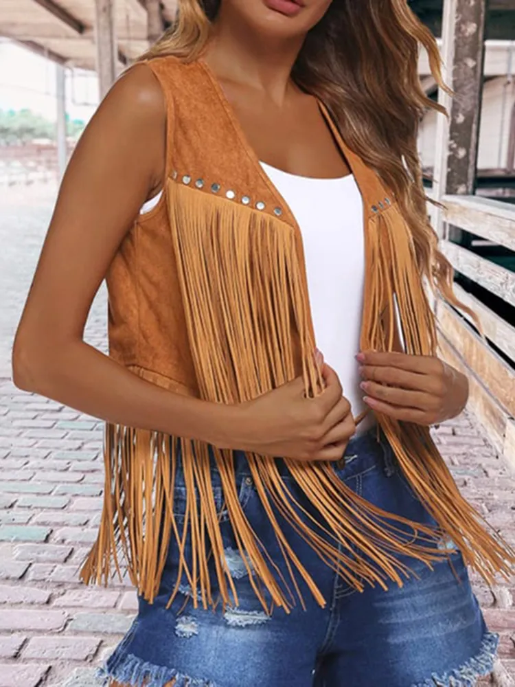 Vintage Western Tassel Sleeveless Vest Coat