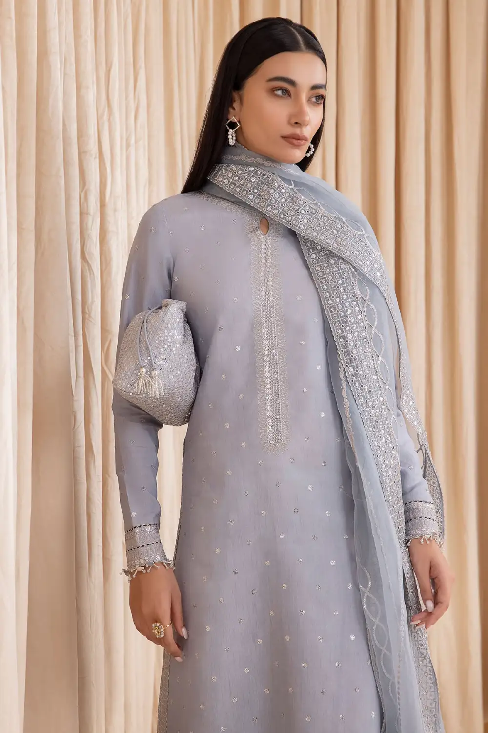 Embroidered Raw Silk Sets