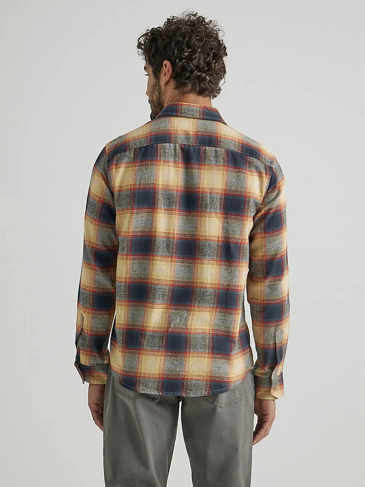 MEN'S BRUSHED FLANNEL SHIRT IN BURNT HENNA ORANGE