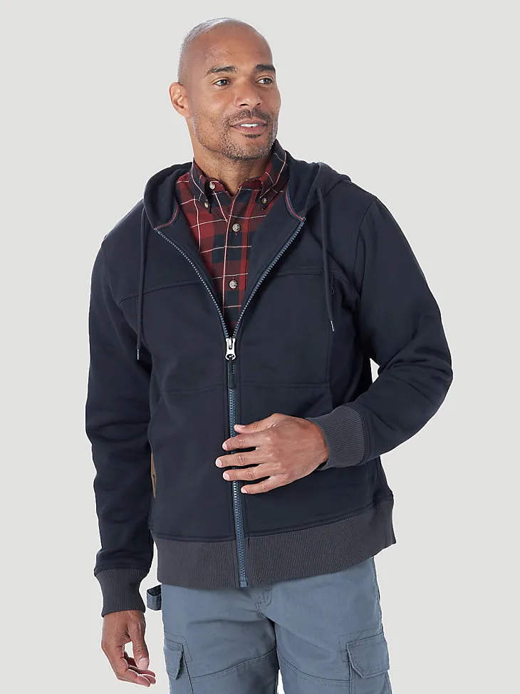 WRANGLER® RIGGS WORKWEAR® TOUGH LAYERS FULL ZIP WORK HOODIE IN CAVIAR