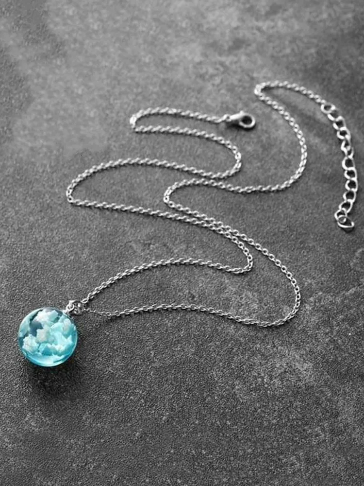 Blue Sky And White Cloud Necklace