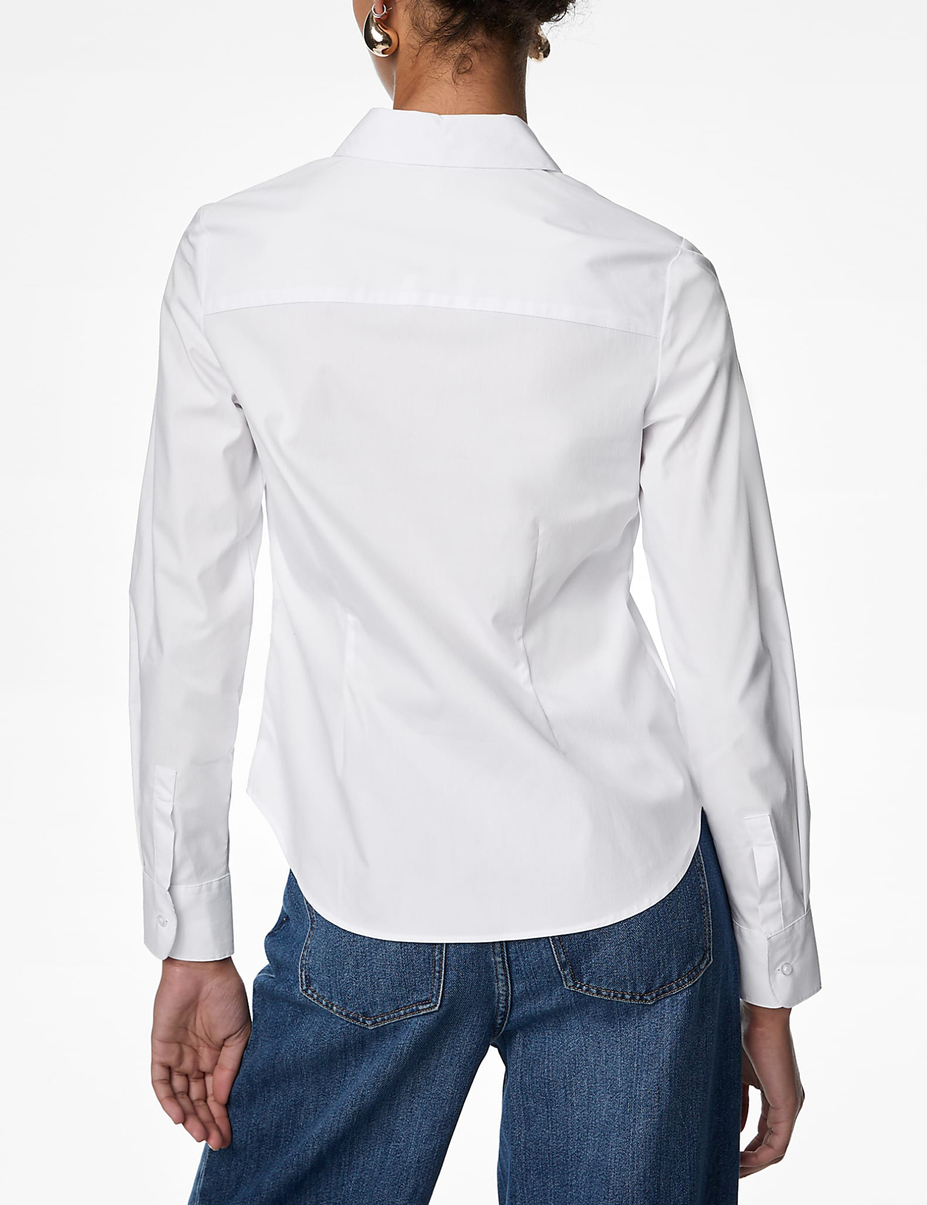 Cotton Rich Fitted Collared Shirt