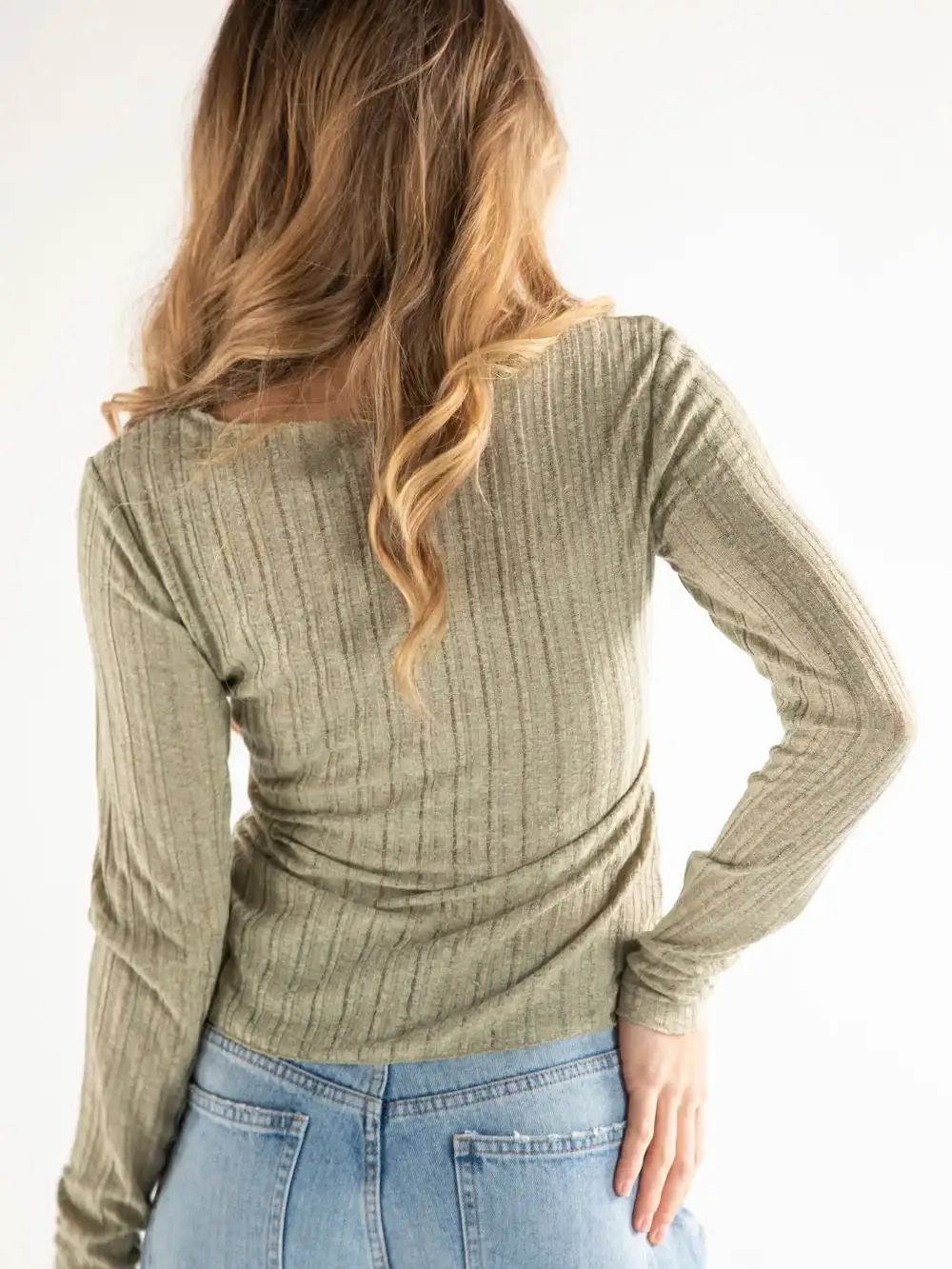 Pearl Knit Layering Top - Olive