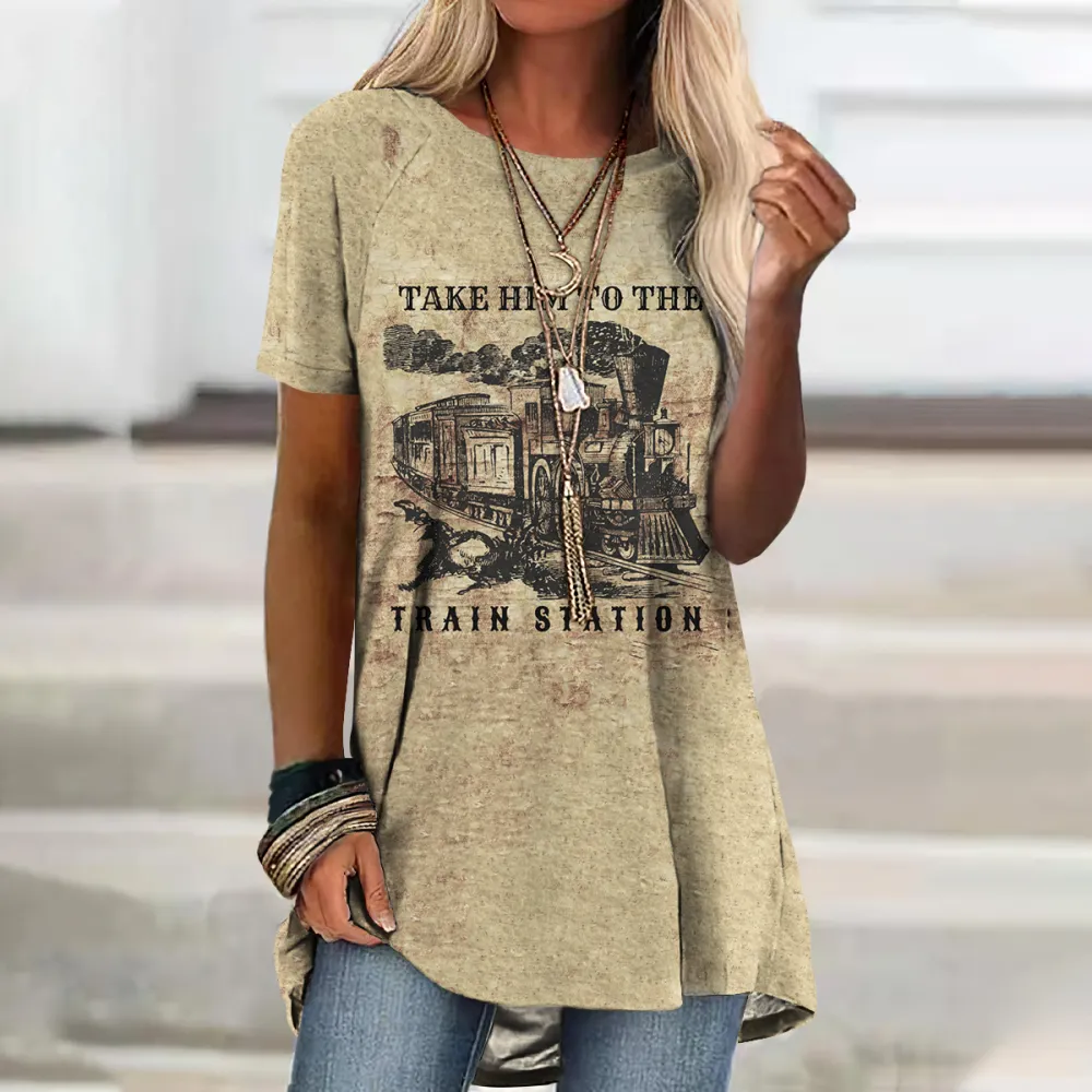 Take Him To The Train Station Short Sleeved Tunic