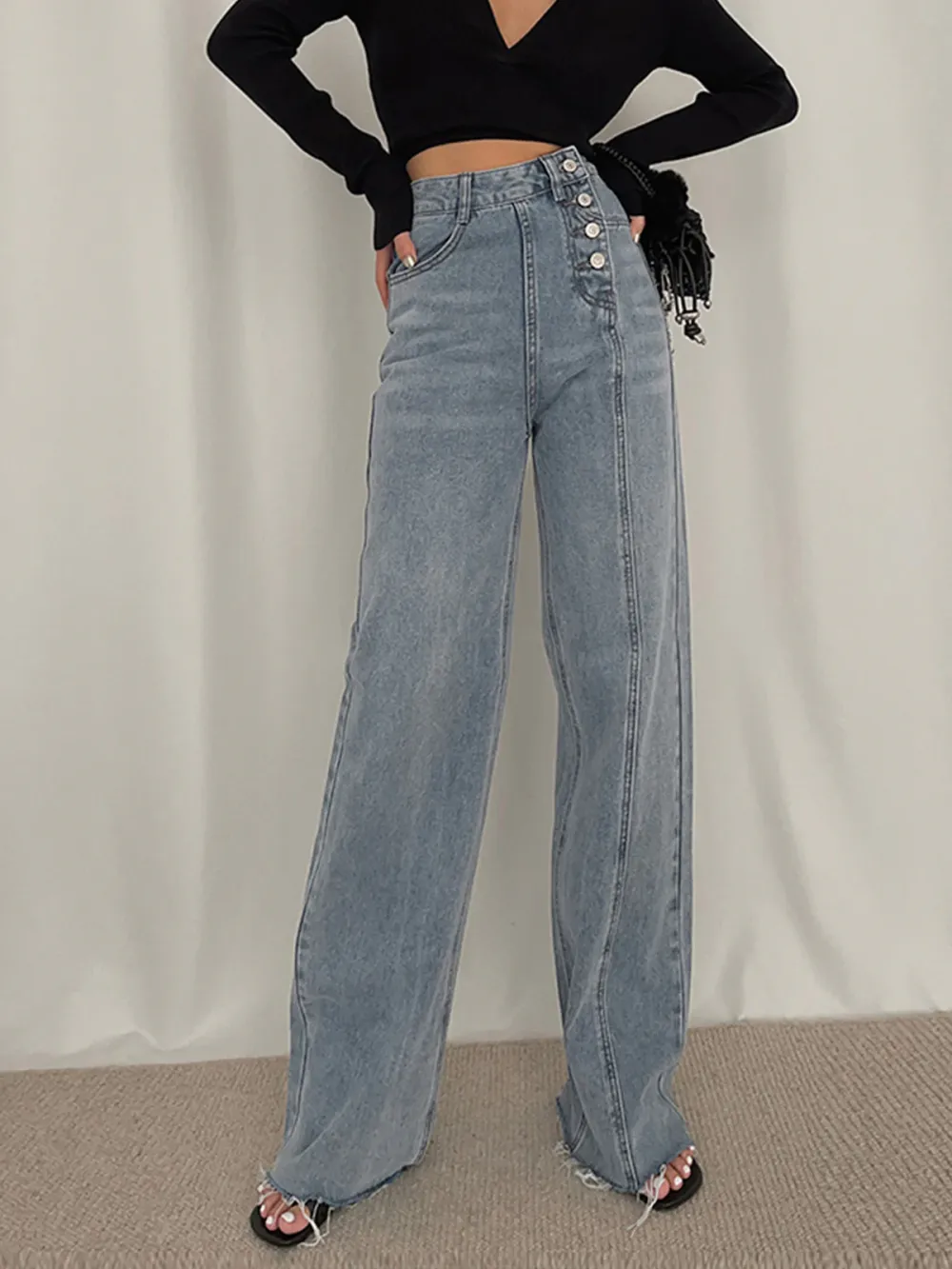 Utility Denim Straight Leg Jeans